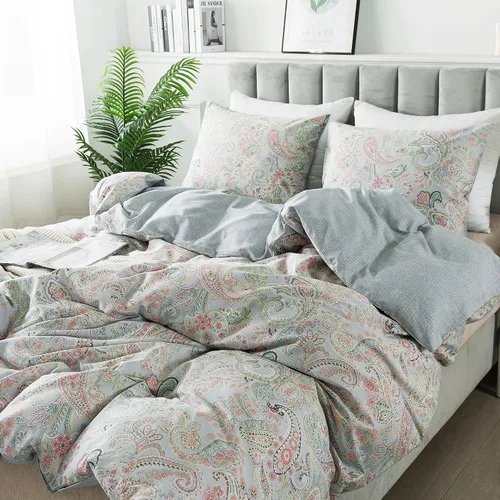 Vista 75 de HoneiLife Juegos de Fundas de Edredón Twin - Funda de Edredón Floral 100% Algodón, Juego de Ropa de Cama Transpirable de 2 Piezas con Cierre