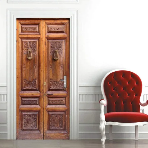 Vista 61 de Adhesivos 3D para puerta, murales para despegar y pegar, puerta de madera, papel tapiz autoadhesivo, extraíble, PVC, impermeable, póster para Puerta