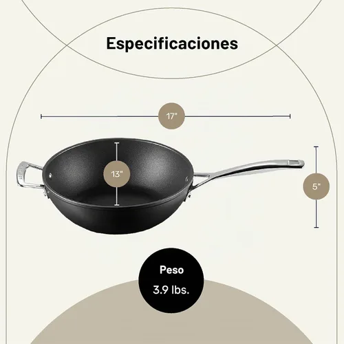 Vista 3 de Calphalon Premier - Sartén wok antiadherente anodizada con fondo plano