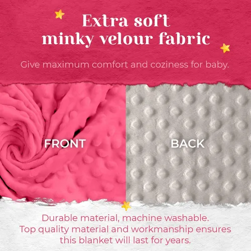 Vista 4 de berry bebe Manta de bebé personalizada para niña, recién nacido con monograma personalizado, manta con nombre personalizado, artículos esenciales