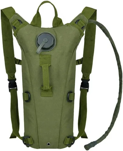 Vista 8 de Mochila Táctica de Hidratación Militar con Bolsa de Agua de 3L, Portador de Vejiga de Agua Impermeable para Correr, Trotar, Ciclismo, Senderismo