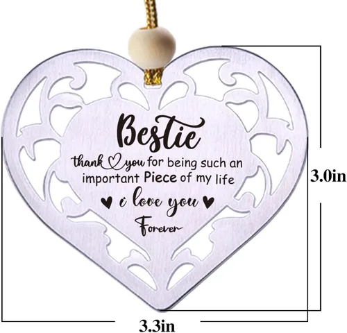 Vista 8 de FOKCBOCM Adorno Colgante, Regalos de Agradecimiento para Mejores Amigas de Acero Inoxidable, Cumpleaños, Decoraciones de Aniversario