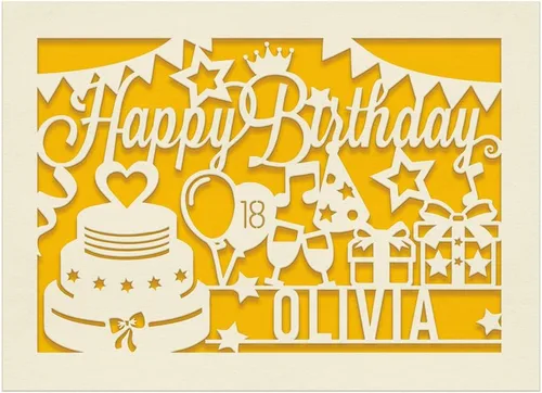 Vista 9 de Tarjeta de Cumpleaños Personalizada de Papel Cortado con Láser Tarjetas de Felicitación Regalo Personalizado de Cumpleaños Tarjeta Terminada a