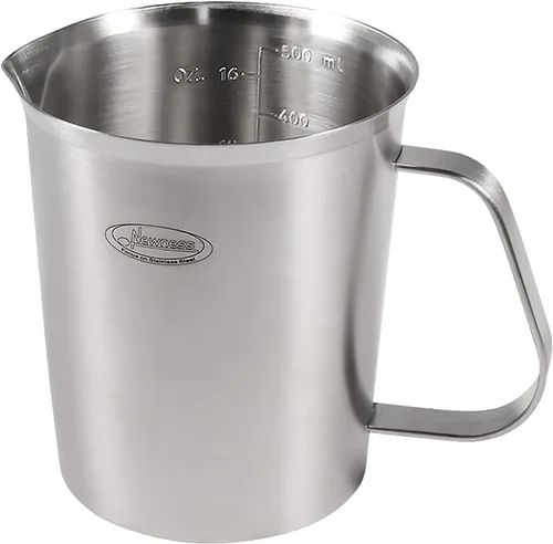 Vista 11 de Newness Juego de 2 tazas medidoras de acero inoxidable (3 marcas, incluye escala de taza/ml/onza) (2 y 3 tazas) taza medidora de metal con asa
