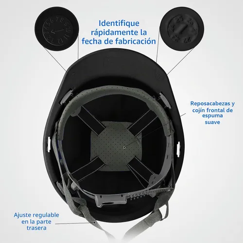 Vista 4 de Leumoi 10 piezas de casco de suspensión, casco duro de construcción para seguridad, estilo gorra de trinquete con correas de corona autoajustables