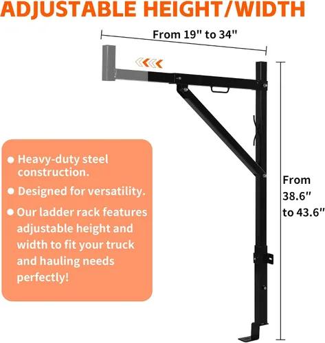 Vista 6 de MaxxHaul 70233, soporte para escalera de uso industrial, color negro