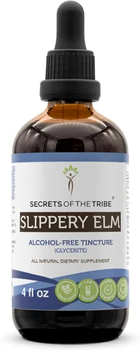 Vista 6 de Secrets of the Tribe Extracto líquido sin alcohol de olmo resbaladizo, corteza seca de olmo resbaladizo de cultivo responsable (Ulmus Rubra) 2 onzas