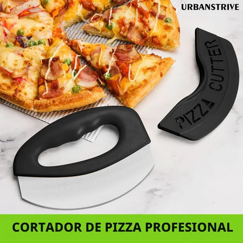 Vista 6 de Urbanstrive Cortador de Pizza de Acero Inoxidable para Trabajo Pesado con Tapa, Cuchillo de Pizza de Hoja Súper Afilada Cortador de Pizza Balancín