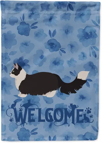 Vista 284 de Caroline's Treasures CK4813CHF - Bandera de bienvenida con gato abisinio azul, manga grande, para porche, para colgar en la pared, poliéster