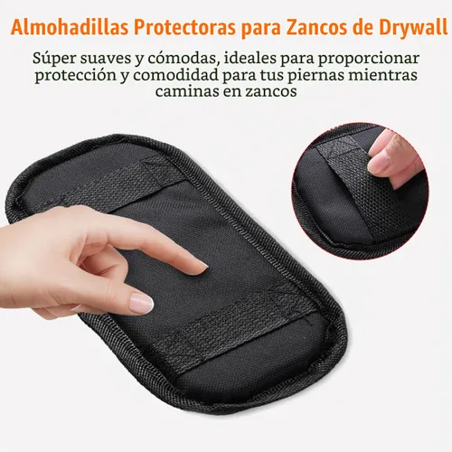 Vista 6 de Paquete de 2 piezas de repuesto para pilotes de yeso, almohadillas cómodas acolchadas protectoras para paneles de yeso, correas ajustables de nailon