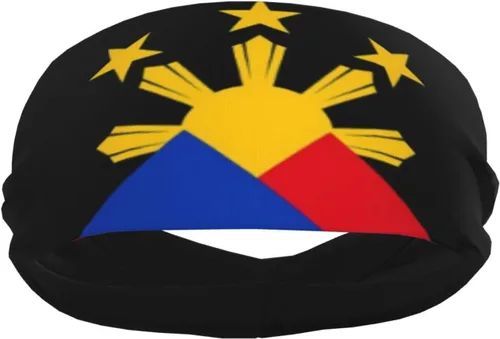 Vista 2 de Diadema deportiva con la bandera de Filipinas para hombres y mujeres, para correr, ciclismo, yoga, fitness, entrenamiento