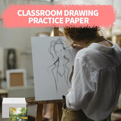 Vista 5 de ZAYOUAU 400 hojas de papel de acuarela a granel, 5 x 7 pulgadas, 300 GSM, algodón blanco prensado en frío, papel de pintura para niños