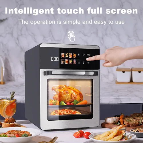 Vista 4 de Horno freidora de aire grande de 18QT con pantalla táctil, combo multifunción de 10 en 1 para freír al aire, asar, hornear, asar a la parrilla