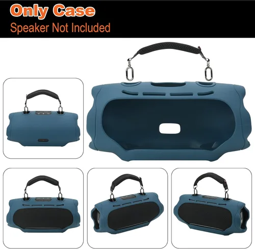 Vista 5 de Funda de silicona para JBL Xtreme 5 con asa de mano (azul)