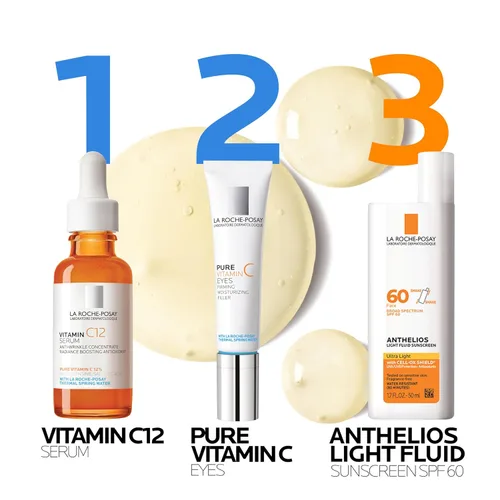 Vista 10 de La Roche-Posay Suero puro de Vitamina C al 12% para cara con ácido hialurónico y ácido salicílico, suero facial hidratante, aumenta la luminosidad