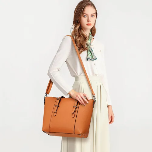 Vista 2 de Bolsas estilo cartera y bolsos estilo tote y de hombro para mujer con asa superior.