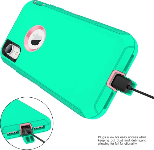 Vista 6 de MXX Compatible con iPhone XR, 3 capas súper protectoras, cuerpo resistente, resistente, a prueba de golpes y polvo, diseñada para Apple Xr funda