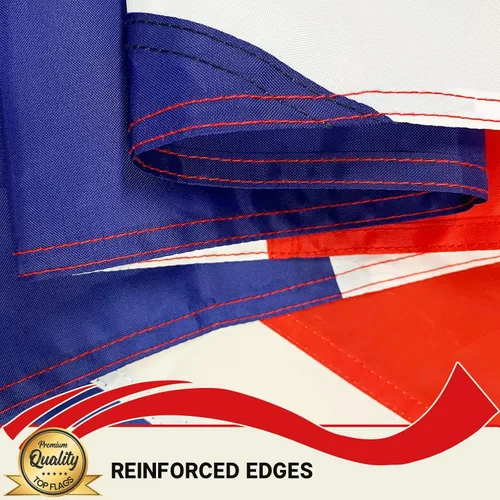 Vista 7 de TOPFLAGS Bandera británica de 3 x 5 pies, bandera bordada de doble cara del Reino Unido para exteriores, rayas cosidas de nailon resistente con 2