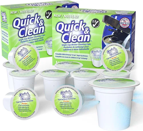 Vista 7 de Quick & Clean [6-Pack] Cápsulas de limpieza Keurig - Cápsula limpiadora K Cup para Keurig - Compatible con máquina de café 2.0, elimina manchas,