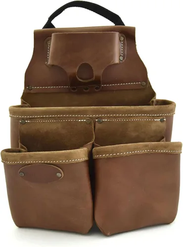 Vista 8 de Style n Craft Estuche para uñas y herramientas de 8 bolsillos, bolsa de herramientas de cuero resistente, bolsa de cuero de grano completo perfecta