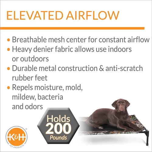 Vista 3 de K&H PET PRODUCTS - Cuna elevada para mascotas con centro de malla, varios tamaños