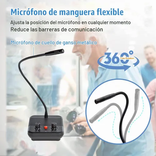 Vista 4 de Sistema de altavoces de intercomunicación de ventana, micrófono de intercomunicación de doble vía, altavoz de ventana para hablar a través