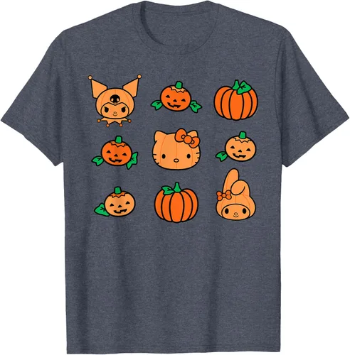 Vista 47 de Camiseta de Halloween Hello Kitty My Melody Kuromi Pumpkins