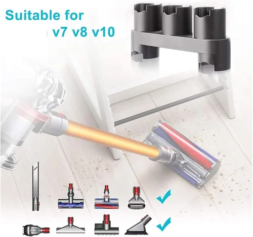 Vista 5 de Soporte de almacenamiento Absoluto Aspiradora Piezas Accesorios Cepillo Herramienta Boquilla Base Compatible con Dyson V7 V8 V10 V11