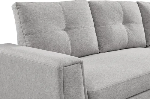 Vista 10 de American Furniture Classics Sofá cama modular copetudo gris claro con almacenamiento, 92 x 59 x 36 pulgadas