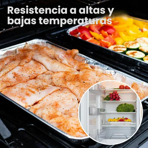 Vista 7 de YLT WAX Bandejas Desechables de Papel de Aluminio de 9 x 13 pulgadas con Tapas Transparentes (Paquete de 10), Recipientes de Alimentos Duraderos