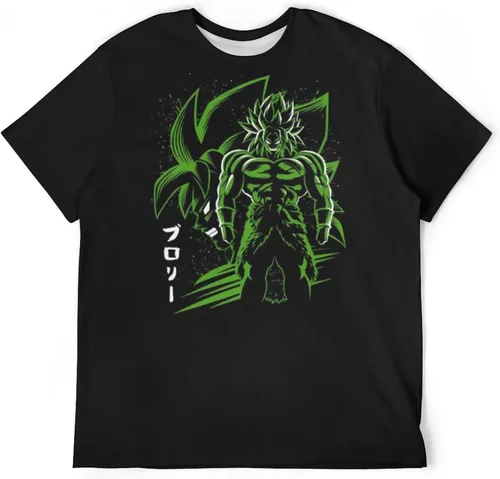 Vista 5 de Saiyajin Broly - Camisetas casuales para hombre, manga corta, unisex, cuello redondo, camisetas para jóvenes y adultos