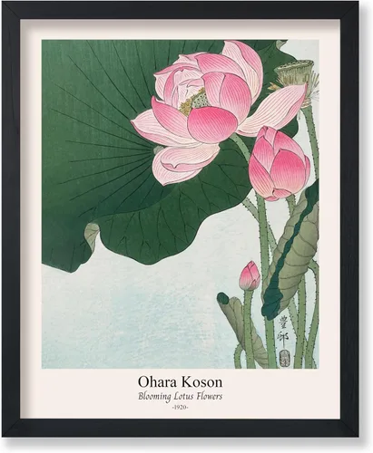 Vista 37 de Poster Master Vintage Ohara Koson Poster - Retro Blooming Lotus Flowers Print - Japanese Art - Flower Illustration - Aesthetic Design - Floral