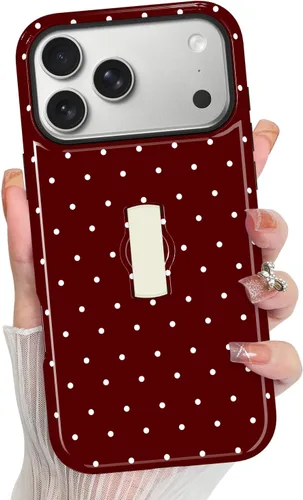 Vista 147 de KANGHAR Compatible con iPhone 17 Pro Case Spot Pattern - Negro Mancha rosada negra