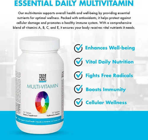 Vista 2 de Yes You Can! Multivitaminas diarias para hombres y mujeres – Ayuda a ayudar a la salud y el bienestar general, contiene antioxidantes, ricos