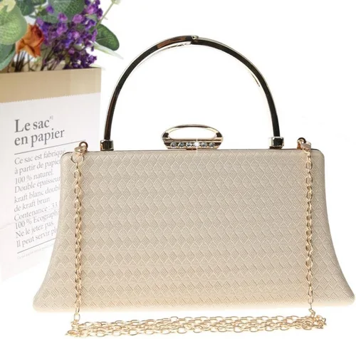 Vista 6 de YYW Bolso de mano de cuero para mujer, bolso de mano para novia, fiesta, cóctel, baile de graduación, bolsos con asa superior