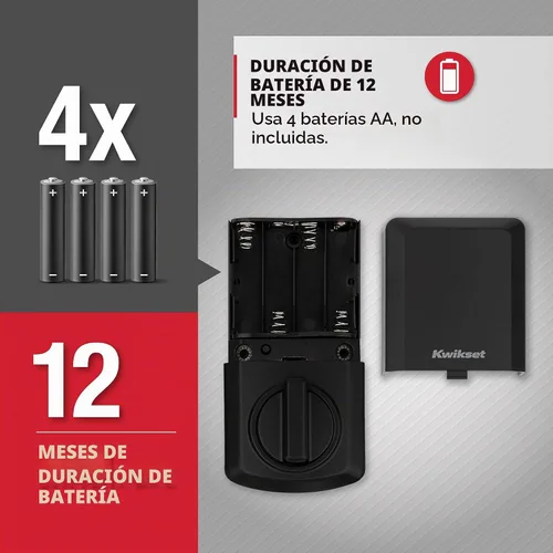 Vista 6 de Kwikset SmartCode 270 - Cerradura de puerta con teclado táctil electrónico sin llave y cerradura de seguridad con auto-bloqueo, códigos de usuario
