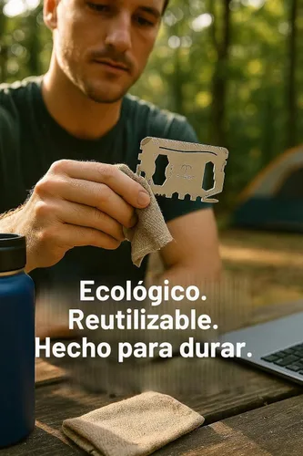 Vista 7 de Multiherramienta de tarjeta de crédito de titanio 17 en 1, tarjeta