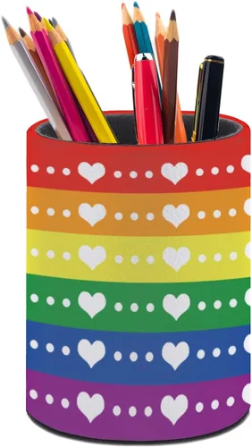 Vista 25 de Organizador de lápices con diseño de bandera de Estados Unidos, lindo portalápices, taza de lápices para escritorio, soporte para brochas