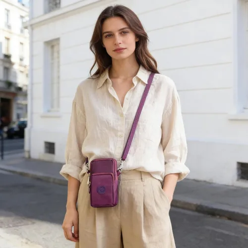 Vista 2 de WITERY Bolso cruzado de nailon impermeable para teléfono celular, monedero para teléfono inteligente para mujer