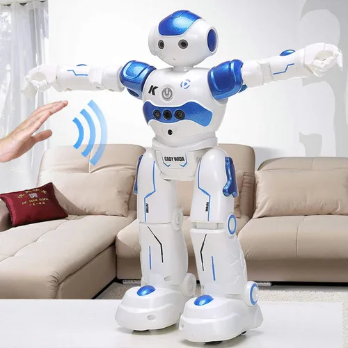 Vista 8 de Juguete de robot RC con detección de gestos inteligente para niños, puede cantar, bailar, hablar, regalo de cumpleaños de Navidad (blanco)