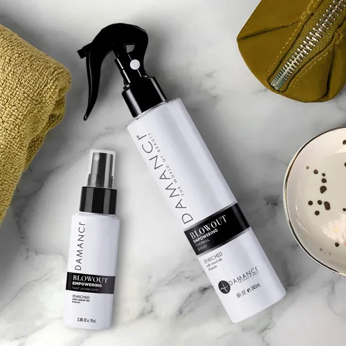 Vista 7 de DAMANCI Empowering Blowout Spray, protector térmico para cabello, protector térmico profesional, tamaño de viaje 2.3 onzas