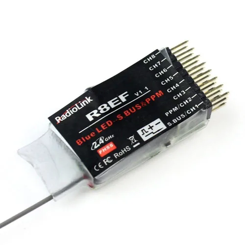 Vista 2 de R8EF 2.4G 8CH S-Bus PPM PWM Mini receptor para transmisor T8FB Control remoto avión FPV Racing Drone