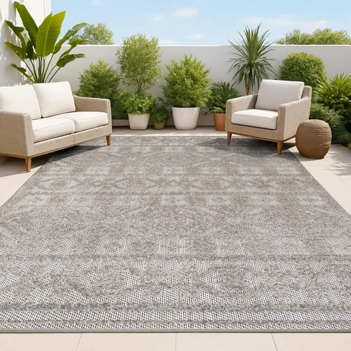 Vista 10 de JONATHAN Y Alfombra mediterránea para interiores y exteriores, 2 x 8 pies, color beige, pelo alto y bajo para patio trasero, patio, porche, fácil