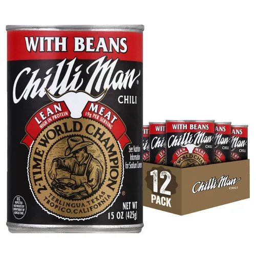 Vista 11 de CHILLI MAN Chili enlatado sin frijoles (paquete de 12), lata de 15 onzas