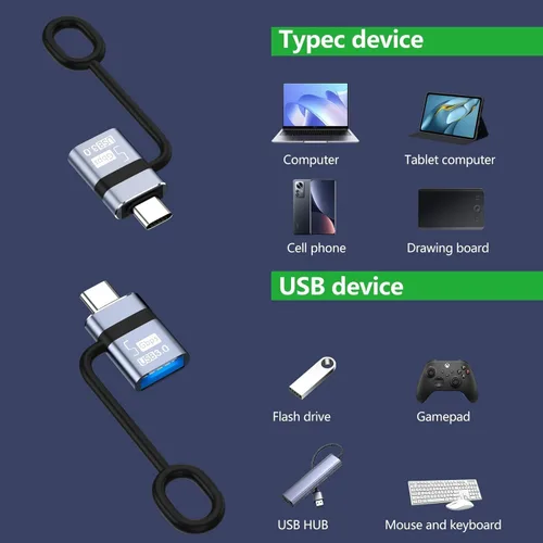 Vista 3 de Adaptador USB C a USB 4 piezas, adaptador USB C a USB 3.0 OTG, Thunderbolt 4/3 a USB 3.0 compatible con teléfono 16 Pro Max MacBook Pro Air 2023 Pad