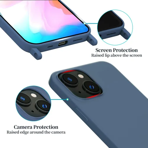 Vista 133 de Funda compatible con iPhone 8 Plus, iPhone 7 Plus/6 Plus/6S Plus con cordón, funda cruzada para iPhone con correa ajustable de silicona para iPhone