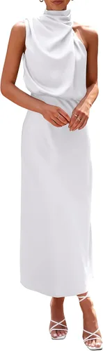 Vista 35 de PRETTYGARDEN Women's Summer Satin Maxi Cocktail Dress Verde militar