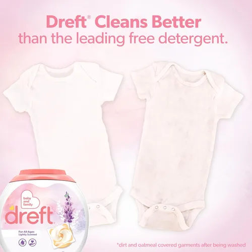 Vista 5 de Dreft - Detergente para ropa en cápsulas XL, aroma ligero, lavanda, 18
