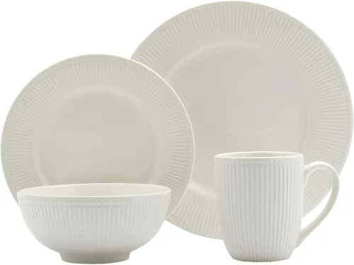 Vista 7 de Tabletops Gallery - Juego de tazas de porcelana (4 piezas, resistentes a las astillas), color blanco Apto para lavavajillas