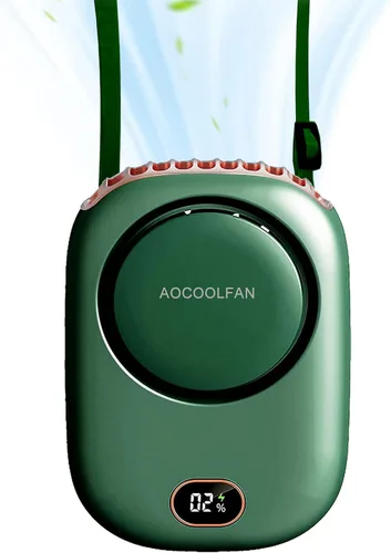 Vista 13 de AOCOOLFAN Ventilador de cuello portátil, mini ventilador de mano personal pequeño recargable por USB de 3 velocidades para niñas, niños y mujeres